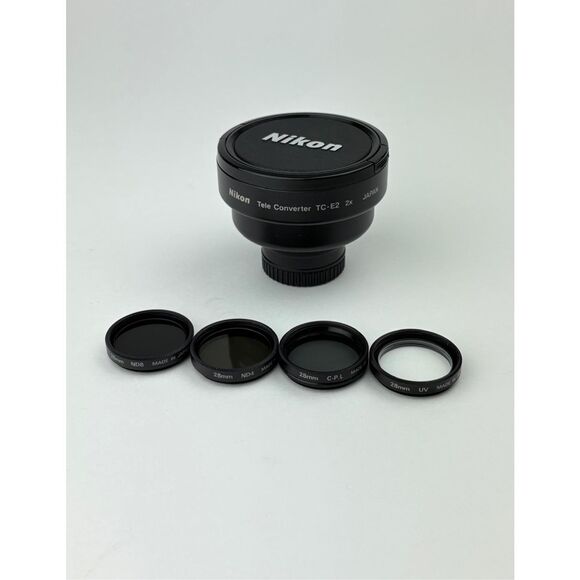 Nikon Coolpix TC-E2 Tele Converter & 28mm ND4 ND8 UV C.P.L. 4 Piece Filter Set E - Picture 1 of 8